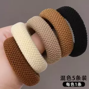 Phụ kiện tóc sang trọng Vòng ruột lớn Độ đàn hồi cao Dây tóc dày Vòng tóc đuôi ngựa cao Dây đầu kết cấu phẳng Dây cao su 5KI4