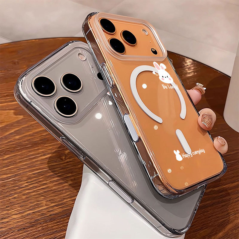 Ốp lưng iPhone họa tiết thỏ hỗ trợ sạc không dây từ tính - iP 7/8/X/XS/XR/11/12/13/14/15/16/17/Plus/Air/Pro/Max