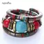 AqToCna Nữ Màu Bạc Giả Ngọc Trai Boho Điều Chỉnh Lắc Tay Quyến Rũ Hạt Sang Trọng Vòng Tay AqToCna