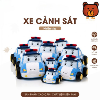 Gối Ôm Gấu Bông Ô Tô Cảnh Sát Cho Bé Trai – Thú Nhồi Bông Mềm Mịn, Quà Tặng Sinh Nhật Noel Cho Bé