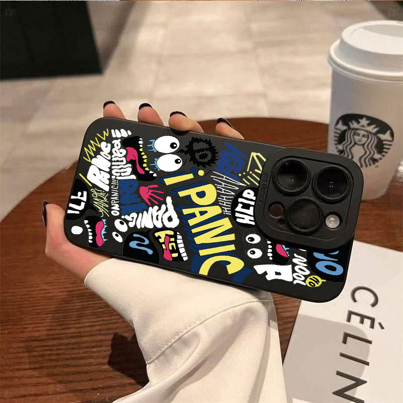 Ốp lưng iPhone Case i Panic Pattern Silicone Camera Case - iP 7/8/X/XS/XR/11/12/13/14/15/16/17/Plus/Air/Pro/Max