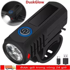Đèn pin tay lái xe đạp DUSKGLOW, Đèn pha xe đạp siêu sáng chống nước, USB Lắp đặt dễ dàng Đèn xe đạp có thể sạc lại để đi xe ngoài trời ban đêm