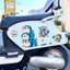 Xe Máy Điện Xe Máy Dán Xe Hoạt Hình Độc Đáo Doremon Cửa Sổ Cơ Thể Trầy Xước Chặn Miếng Dán Trang Trí