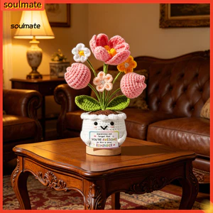 Linh hồn| Móc Hoa Móc Tay Quà Tặng Hoa Móc Handmade Búp Bê Hoa Hoang Dã Tulip Kèm Thẻ Cảm Ơn – Quà Tặng Hỗ Trợ Cảm Xúc Cho Nữ Mẹ Bạn Bè Hoàn Hảo Cho Mẹ