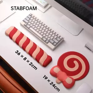 Tấm lót chuột cổ tay bằng silicon STABFOAM, Thảm để bàn chống trượt Giá đỡ bàn phím kích thước lớn, Thiết kế kẹo mút Miếng đệm bàn phím tiện dụng để sử dụng văn phòng