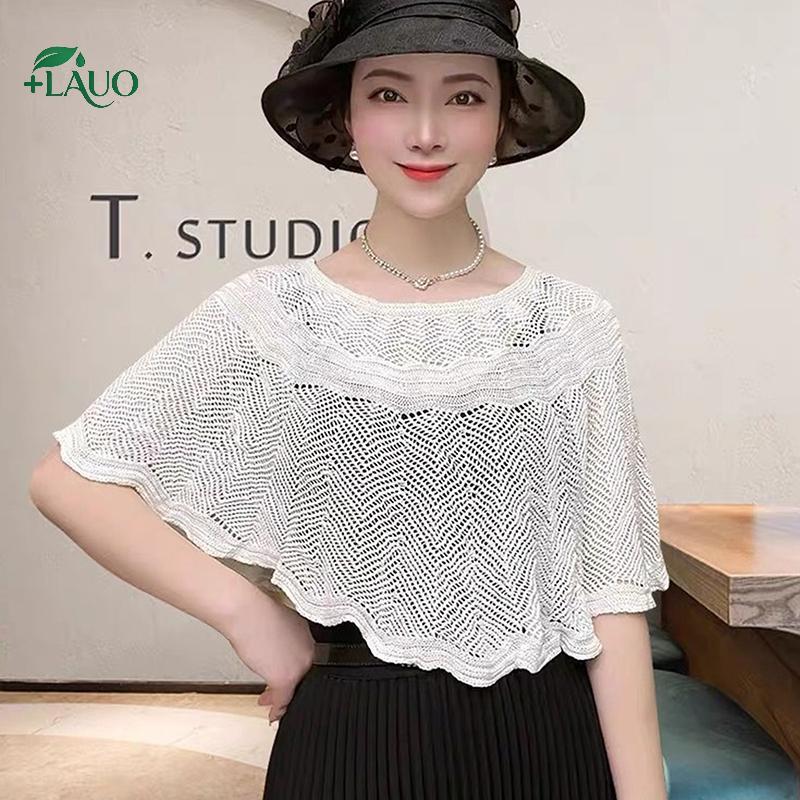 Springevenstar Nữ Dệt Kim Rỗng Khăn Choàng Khăn Choàng Mùa Hè Thu Đông Nữ Thanh Lịch Chống Nắng Áo Smo Springevenstar