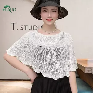 Springevenstar Nữ Dệt Kim Rỗng Khăn Choàng Khăn Choàng Mùa Hè Thu Đông Nữ Thanh Lịch Chống Nắng Áo Smo Springevenstar