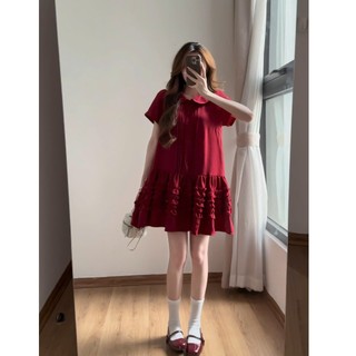 Váy babydoll dáng xòe thắt eo xếp ly chiết eo nhẹ nhàng dáng xòe -Váy bèo tầng siêu xinh