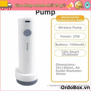 Máy bơm không khí túi nén ORDOBOX, Máy bơm chân không điện cầm tay có độ ồn thấp, Máy hút chân không Mini nhẹ có thể sạc lại Du lịch