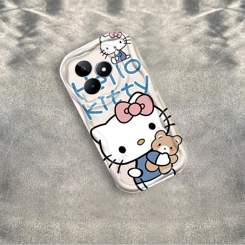 Thích Hợp Cho Realme C53 C51 C63 C61 Note 50 3D Thẩm Mỹ Mềm TPU Kitty Rilakkuma Ốp Điện Thoại Chống Sốc