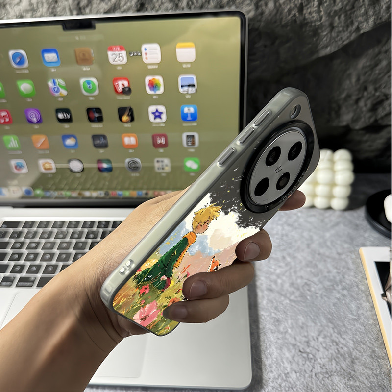 Ốp điện thoại cứng mờ hình Hoàng tử bé và hoa hồng cho Oppo Find X9 Ultra X9 Pro X8 Ultra X8 Pro X8S + X7 Ultra / Vỏ Oppo chống sốc