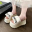 Dép Bánh Mì Nữ Mùa Hè Bên Ngoài Mặc Chữ Cái Thời Trang Niche Thiết Kế Cảm Thấy 8cm Nâng Cao Muffin Tất Cả Trận Đấu Mở Mũi Lật