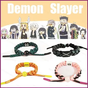 YT4 KIM CƯƠNG Vòng Tay Anime Dệt Vòng Tay Tanjirou Nezuko Zenitsu Inosuke Giyuu Quà Tặng Trang Sức Phản Quang