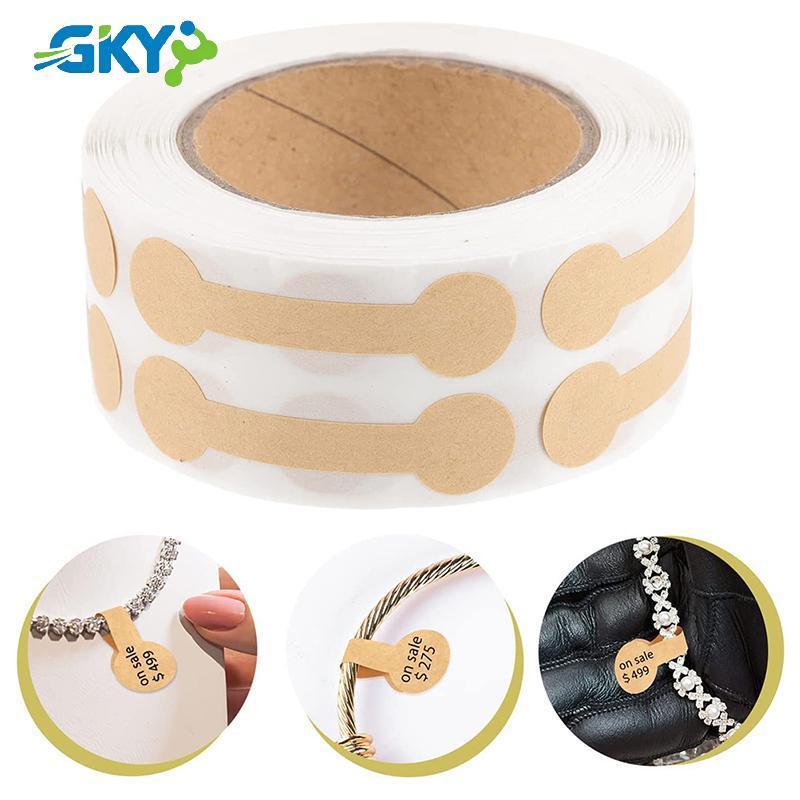 GKY 500 Chiếc Trang Sức Nhãn Tự Dính Giá Dumbell Thẻ Nelace Vòng Nhãn Giấy Phụ Kiện Trang Sức DIY Hiển Thị Dụng Cụ GKY