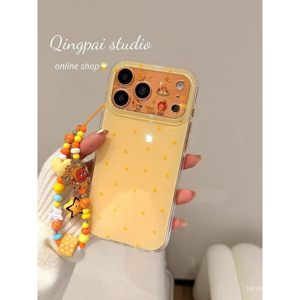 Ốp Điện Thoại Thích Hợp Cho iPhone 11 12 13 14 15 16 17 Pro max Plus Màu Vàng Starman Chain Vỏ Bảo Vệ Chống Sốc Bao Gồm Tất Cả 9D1E