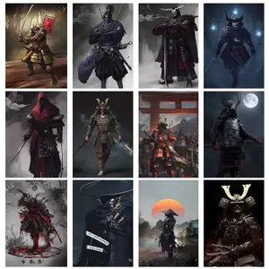Áp Phích samurai Không Khung Tranh Canvas Nghệ Thuật Treo Tường Cho Phòng Khách Trang Trí Nhà Hiện Đại