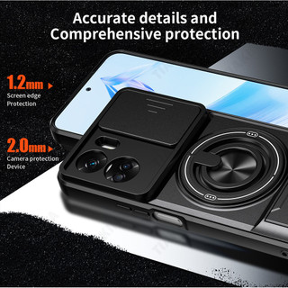 Mới Trượt Ống Kính Funda Cho Honor 90 Lite 5G Ốp Lưng Xoay Vòng Từ Tính Đứng Dành Cho Honor 90 Lite Ốp Lưng Có Thể Gập Lại Chân Đế Vỏ Giáp