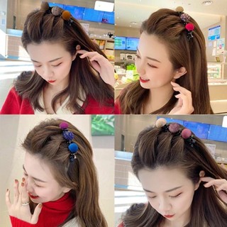 Kẹp Tóc Nơ Vải Nhung Bện Tóc Mái Kiểu Mới Phong Cách Hàn Quốc Xinh Xắn Cho Nữ