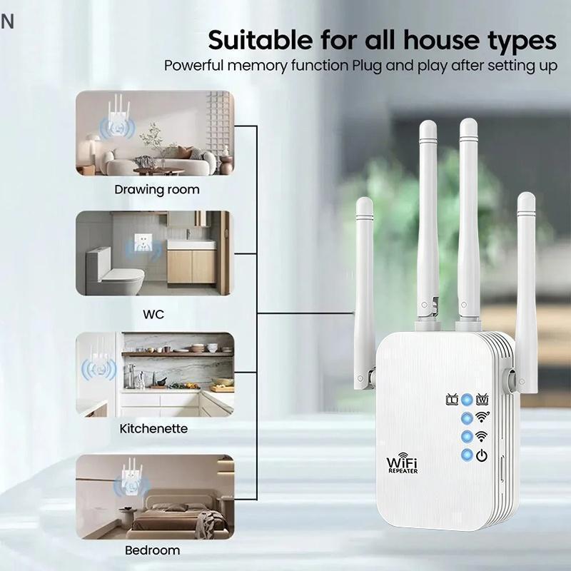 NS Bộ khuếch đại tín hiệu WiFi độ lợi cao Bộ mở rộng phạm vi lặp lại có dây cho phòng ngủ Tăng cường tốc độ Internet Bảo hiểm tín hiệu mạnh NS