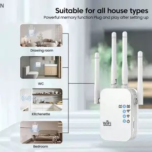 NS Bộ khuếch đại tín hiệu WiFi độ lợi cao Bộ mở rộng phạm vi lặp lại có dây cho phòng ngủ Tăng cường tốc độ Internet Bảo hiểm tín hiệu mạnh NS