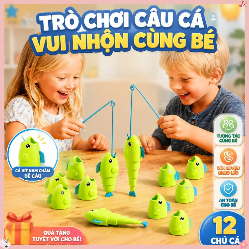 Bộ đồ Chơi Câu Cá Cho Trẻ Em 10/20 Món – Chất Liệu Nhựa ABS An Toàn, Rèn Luyện Phối Hợp Tay Mắt, Quà Sinh Nhật ý Nghĩa