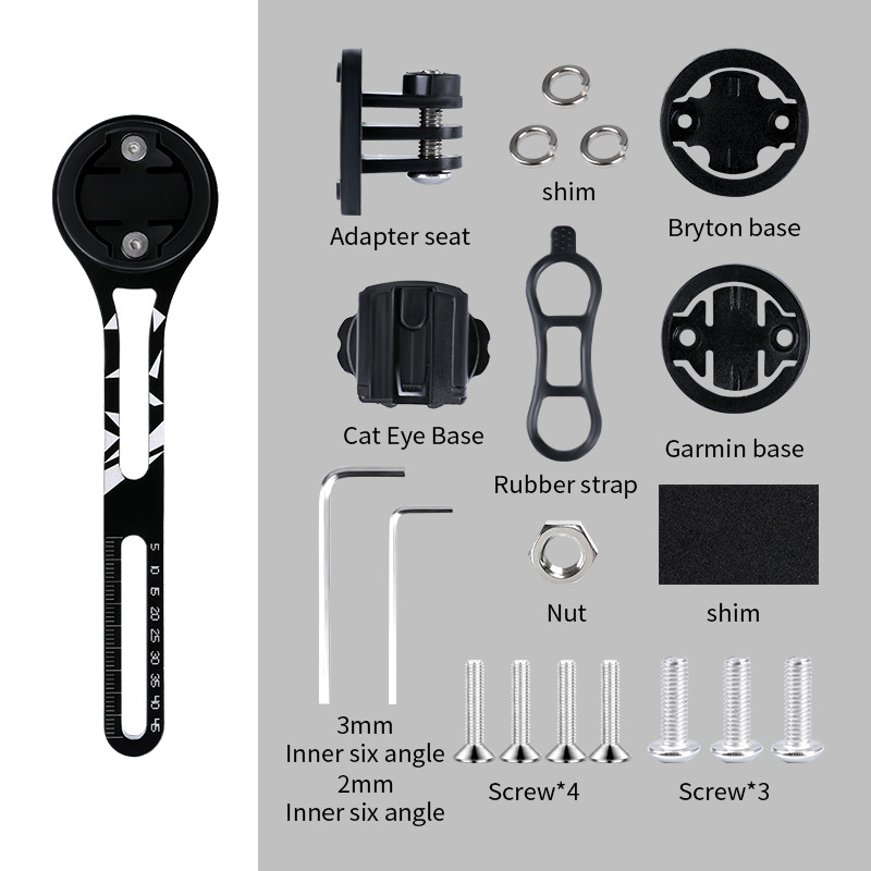 Xe Đạp Tích Hợp Tay Cầm Giá Đỡ Máy Tính Cho Garmin Bryton Wahoo Xe Đạp Đường Bộ Đồng Hồ Tốc Độ Đèn Pha Sợi Carbon Gắn Chân Đế