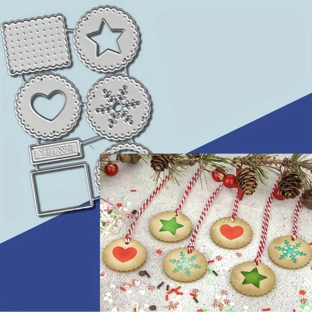Cookie Hình Kim Loại Thép Carbon Cắt Khuôn Handmade DIY Album Ảnh Thiệp Chúc Mừng Cắt Chết Giấy Thủ Công Sổ Lưu Niệm Dập Nổi Khắc Bản Mẫu