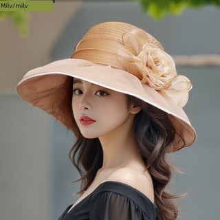 🔥 Mũ chống nắng 🔥 2026 Chống tia UV Mũ vành lớn Mũ Chống Nắng Nữ Bảo Vệ Mùa Hè Người Cá Thanh Lịch Organza Chậu Hoa Ngoài Trời UV Bãi Biển Triều