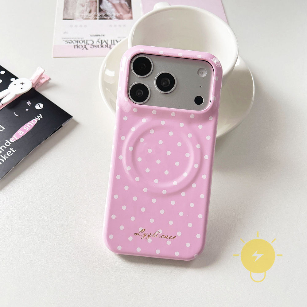 Phone Case For iPhone 17 Pro Max 16 15 14 13 TPU Magnetic Polka Dot Polka Dot Aesthetic Korean Cute