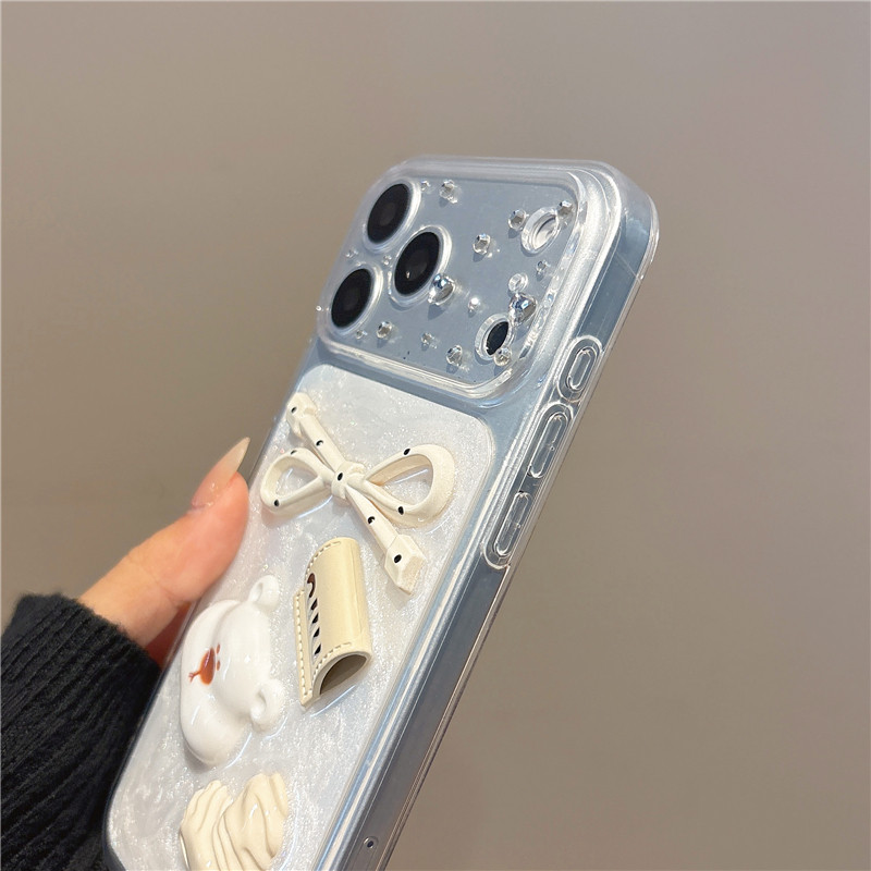 Ốp điện thoại đầu gấu Bowsuit cho iPhone 17 Pro Max 17 16 15 14 13 12 11 Vỏ điện thoại chống rung