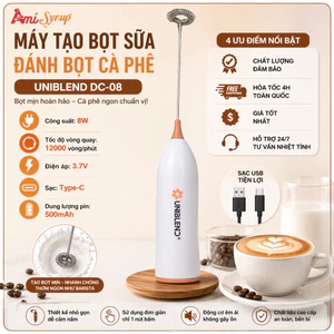 Máy Tạo Bọt Sữa, Đánh Bọt Cà Phê Uniblend DC-08 Chính Hãng Tạo Bọt Mịn Nhanh Chóng, Dễ Sử Dụng