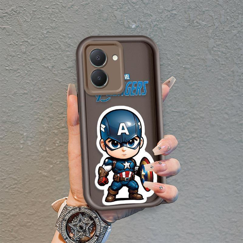 Áp dụng cho VIVO Y03 Y03T Y18 Y18S 4G Y28S Vỏ điện thoại mềm bằng silicon hoạt hình TPU Captain America Iron Man Angel Angel Eye Ốp lưng chống sốc