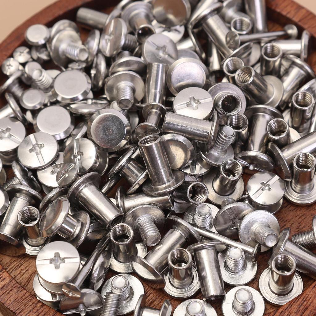 30 Bộ Ốc Vít Lắp Ráp Hàng Da | Bu lông khóa đầu phẳng bằng thép không gỉ 304 dành cho nam nữ, Bộ dụng cụ buộc dây DIY có thể tái sử dụng