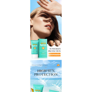 Kem chống nắng dưỡng ẩm làm trắng da, SPF60+, chống tia UV 50g