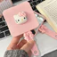 【Roshy】gương hình trái tim tích hợp lược cho bé gái Gương trang điểm hình mèo dễ thương gương trang điểm cầm tay di động