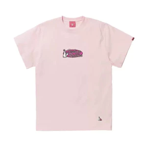 Áo thun ngắn tay cotton cổ tròn dáng rộng in logo thỏ dễ thương, phù hợp cho nam và nữ