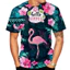 2026 Mới Họa Tiết Flamingo 3D In Unisex Cổ Tròn Tay Ngắn Cổ Tròn