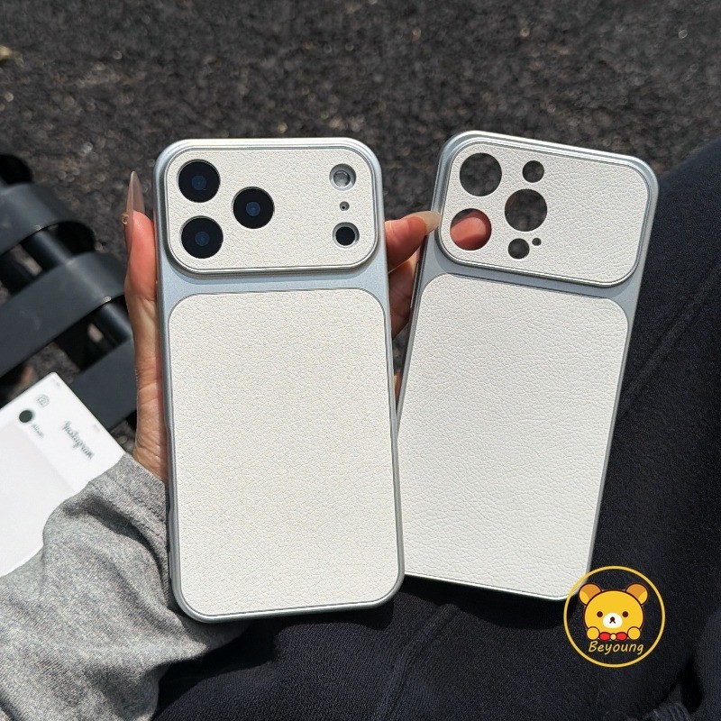 Ốp Điện Thoại Da PU Trắng Cho Redmi Note 15 14 13 12 12S Turbo 11 SE 11S 11T 10 9 Pro Max Lite 10S 9S 8 Pro Plus 5G 4G Ins Style Cover Vỏ Mềm Mờ Đơn Giản Dễ Thương