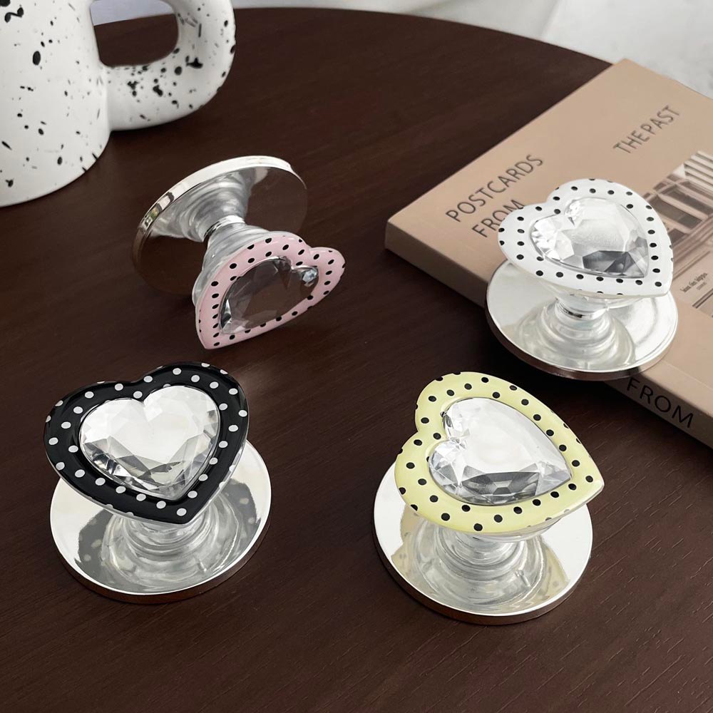 Popsocket Chấm Bi Họa Tiết Trái Tim Nam Châm Có Thể Gập Lại Giá Đỡ Điện Thoại Nam Châm