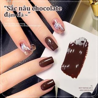 Miss Gooey Nail Gel Sơn Maill Phong Cách Nâu Sôcôla & Cà Phê Nâu Caramel Phù Hợp Với Mùa Đông Làm Trắng Da Tự Nhiên