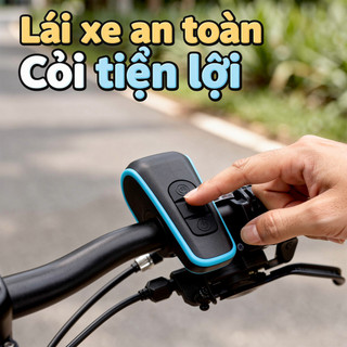 Chuông xe đạp điện 4 chế độ, 120dB, sạc lại được, giá đỡ tay lái chống nước IP65