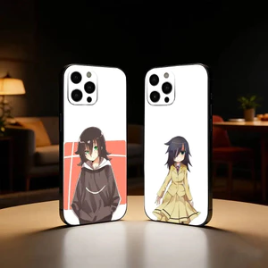 TP-1 Tomoko K-Kuroki WataMote Ốp Lưng Điện Thoại iPhone17,16,15,14,13,12 Plus, Max Mềm Silicone Đen Cover