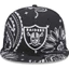 Mũ snapback E2RA đen Las Vegas Raiders họa tiết paisley 9FIFTY mới, thêu nhiều màu, phù hợp nam nữ mang ngoài trời.