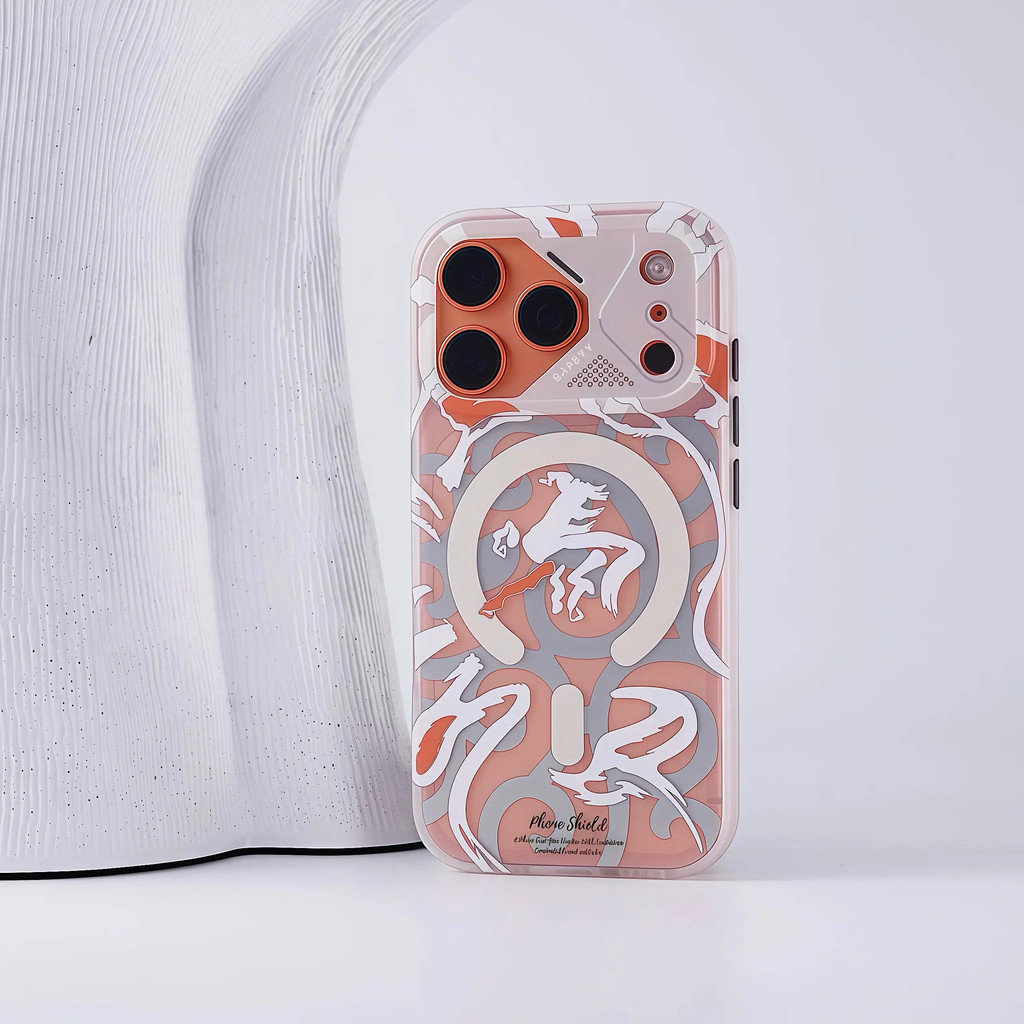 Ốp điện thoại từ tính có bề mặt mờ, họa tiết graffiti theo phong cách dạo phố giống như da, tương thích với iPhone 17 Pro Max và 16, vỏ bảo vệ chống sốc / a
