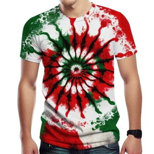 Xoắn Ốc Streak Tie-Dye Áo Nam Thiết Kế 3D Paisley, Phù Hợp Dạo Phố Mùa Hè