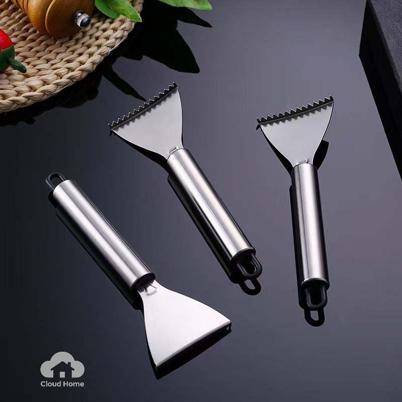 🌤️COD🌤️Dụng cụ cạo vảy cá bằng thép không gỉ có móc Dụng cụ nhà bếp gia dụng Dụng cụ mở rộng và cạo cá và giết cá