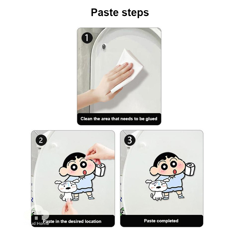 🌤️COD🌤️Hoạt Hình Dễ Thương Crayon Shin Chan Khử Mùi Miếng Dán Nhà Vệ Sinh Tự Dính Dán Dán Đồ Dùng Phòng Tắm