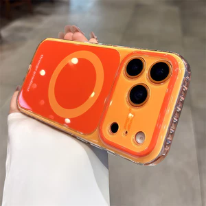 Ốp điện thoại từ tính tiếng Anh đơn giản cho iPhone 17 Pro Max 16 15 pro max Bảo vệ ống kính chống rơi Vỏ cứng bảo vệ điện thoại