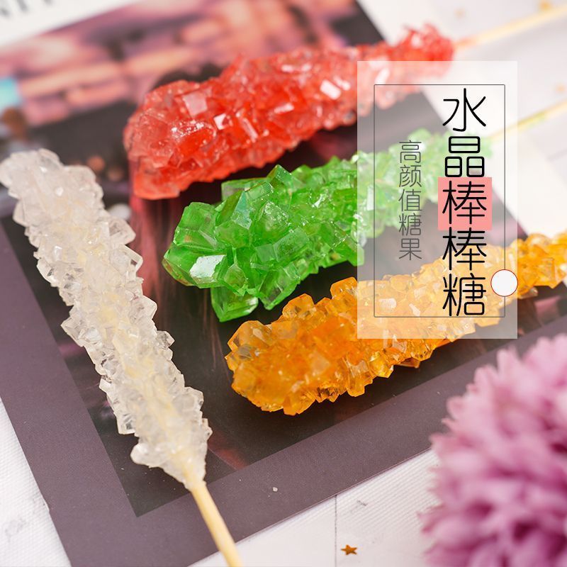 Influencer Crystal Lollipop Old Rock Kẹo Khuấy Kẹo Cà Phê Thơm Trà Đồng Hành Hương Trái Cây Đồ Ăn Nhẹ Thông Thường