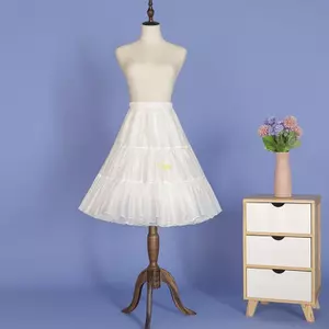 Váy lót crinoline flounce gothic chiều dài đầu gối, áo choàng nửa trượt